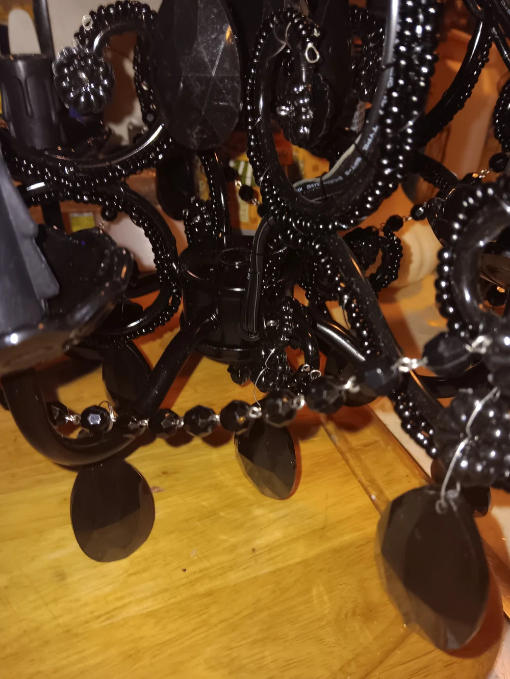 Black Beaded Mini Chandelier